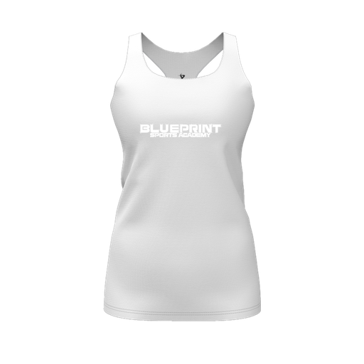 [CUS-DFW-RCBK-PER-WHT-FYS-LOGO1] Racerback Tank Top (Female Youth S, White, Logo 1)