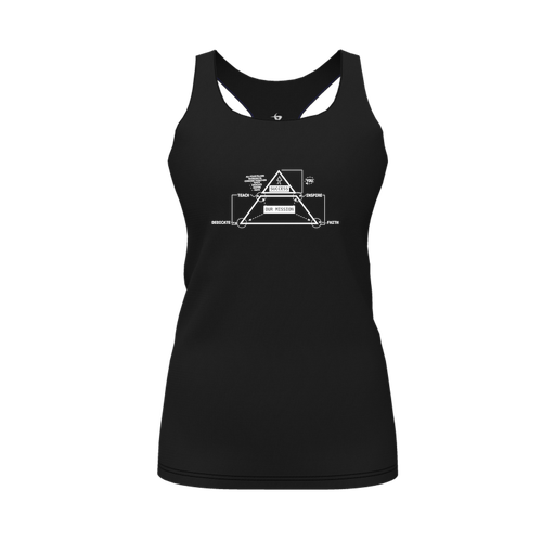 [CUS-DFW-RCBK-PER-BLK-FYS-LOGO2] Racerback Tank Top (Female Youth S, Black, Logo 2)