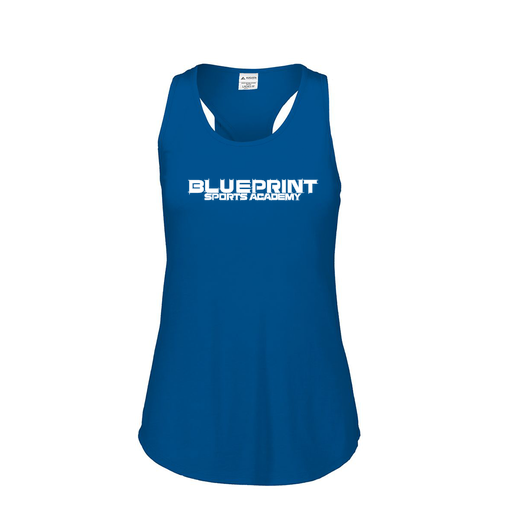 [FT0TUBRY-FAS-LOGO1] Ladies Tri Blend Tank Top (Female Adult S, Royal, Logo 1)