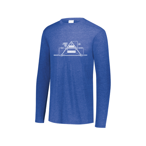 [3075.U55.XS-LOGO2] Decker Men's Tri-Blend T-Shirt - Long Sleeve (Adult XS, Royal, Logo 2)