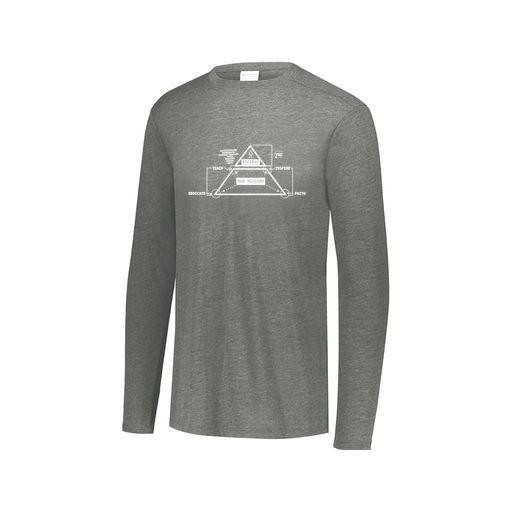 [FTLCUBGY-AXS-LOGO2] Decker Men's Tri-Blend T-Shirt - Long Sleeve (Adult XS, Gray, Logo 2)
