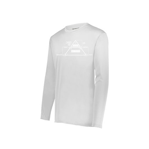 [222823.005.S-LOGO2] Youth LS Smooth Sport Shirt (Youth S, White, Logo 2)