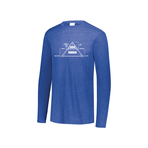 [FTLCUBRY-YS-LOGO2] Decker Youth Tri-Blend T-Shirt - Long Sleeve (Youth S, Royal, Logo 2)