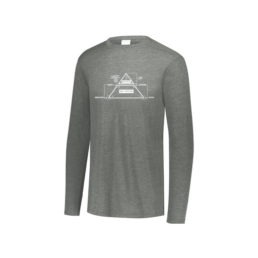 [FTLCUBGY-YS-LOGO2] Decker Youth Tri-Blend T-Shirt - Long Sleeve (Youth S, Gray, Logo 2)