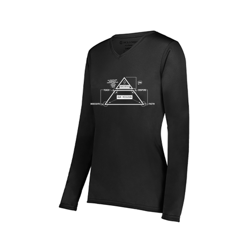 [222824.080.S-LOGO2] Ladies LS Smooth Sport Shirt (Female Adult S, Black, Logo 2)