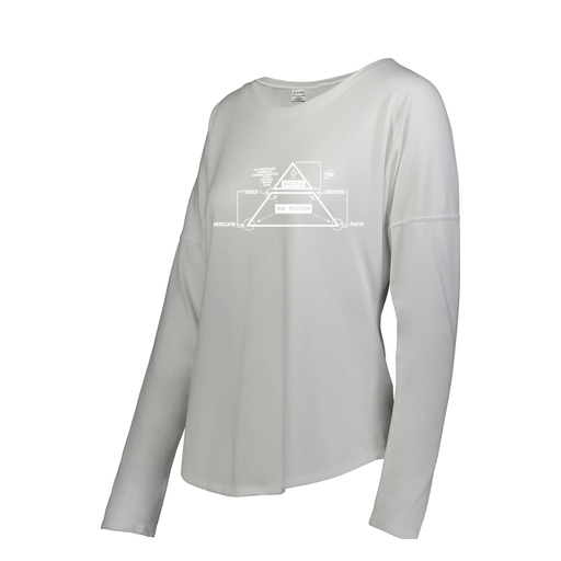 [3077.005.S-LOGO2] Ladies LS Ultra-blend T-Shirt (Female Adult S, White, Logo 2)