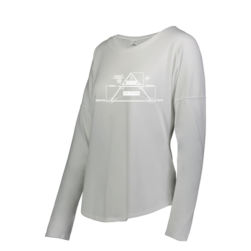 [FTLCUBWH-FAS-LOGO2] Decker Women's Tri-Blend T-Shirt - Long Sleeve (Female Adult S, White, Logo 2)