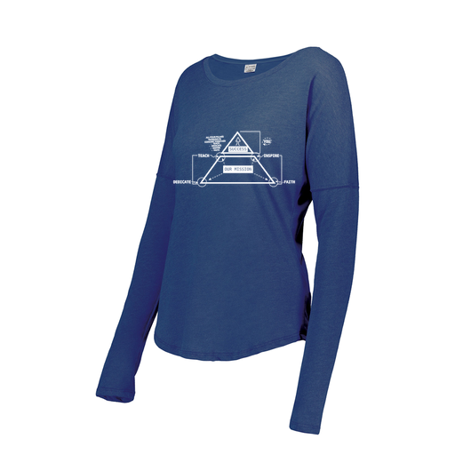 [FTLCUBRY-FAS-LOGO2] Decker Women's Tri-Blend T-Shirt - Long Sleeve (Female Adult S, Royal, Logo 2)