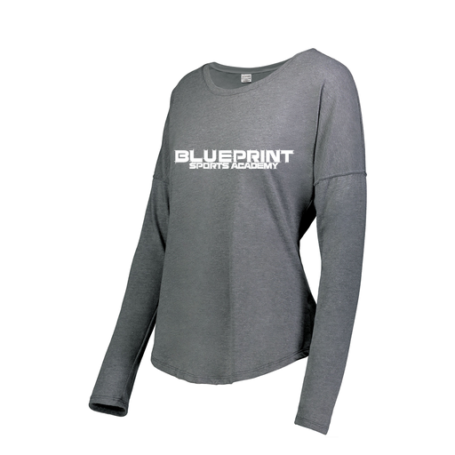 [3077.013.S-LOGO1] Ladies LS Ultra-blend T-Shirt (Female Adult S, Gray, Logo 1)