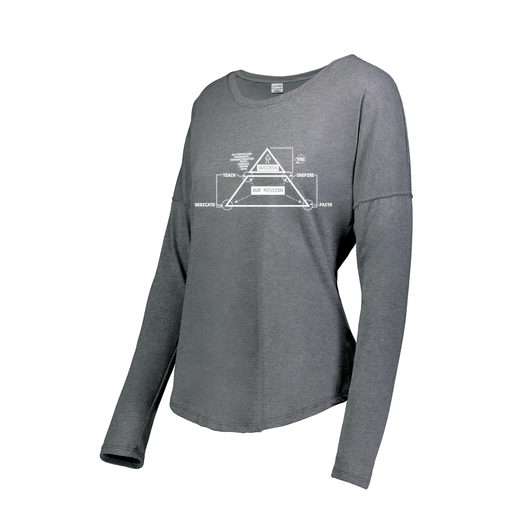 [FTLCUBGY-FAS-LOGO2] Decker Women's Tri-Blend T-Shirt - Long Sleeve (Female Adult S, Gray, Logo 2)